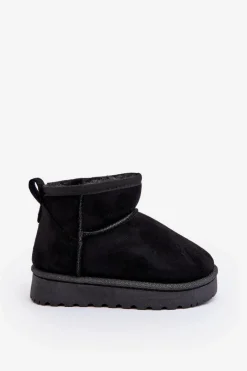 Clearance Boto Dziecięce Śniegowce Botki Ocieplane Czarne Nallita Czarny