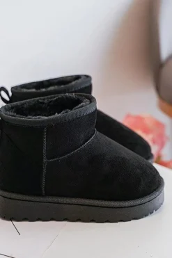 Clearance Boto Dziecięce Śniegowce Botki Ocieplane Czarne Nallita Czarny