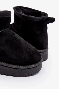 Clearance Boto Dziecięce Śniegowce Botki Ocieplane Czarne Nallita Czarny