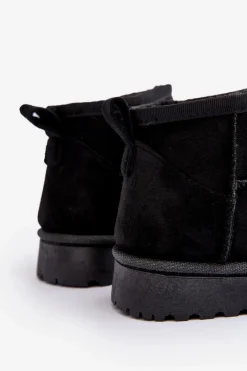 Clearance Boto Dziecięce Śniegowce Botki Ocieplane Czarne Nallita Czarny