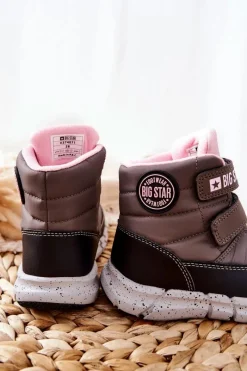 Best Dziecięce Śniegowce Memory Foam Big Star II374071 Szare Dzieci Dziewczęce|Dziewczęce