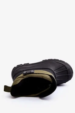 New Dziecięce Śniegowce Na Rzep Ocieplane Khaki Big Star MM374123 Dzieci Chłopięce|Chłopięce