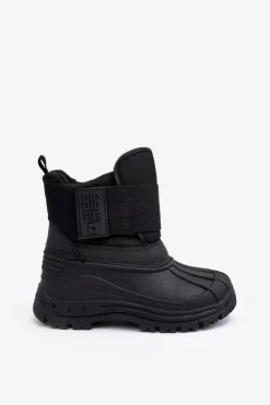 New Big Star Shoes Dziecięce Śniegowce Na Rzep Ocieplane Czarne Big Star MM374122