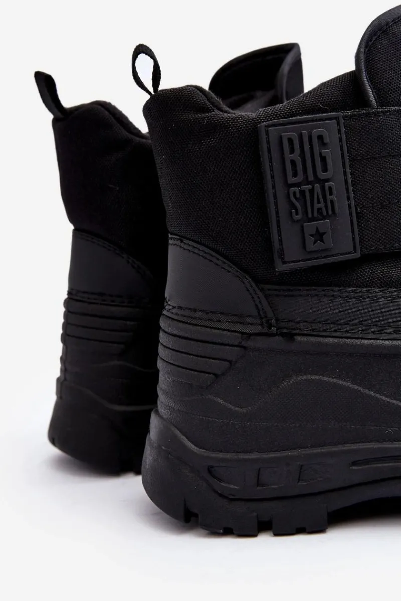 New Big Star Shoes Dziecięce Śniegowce Na Rzep Ocieplane Czarne Big Star MM374122