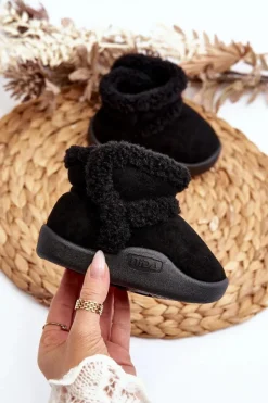 Outlet Dziecięce Śniegowce Na Rzep Czarne Unitia Dzieci Chłopięce|Dziewczęce