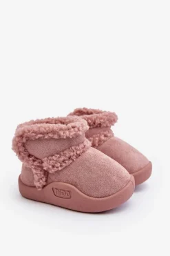 Sale Boto Dziecięce Śniegowce Na Rzep Różowe Unitia Różowy