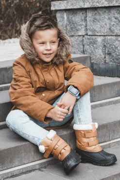 Hot Dziecięce Śniegowce Na Rzepy Big Star KK374237 Camel Dzieci Chłopięce|Chłopięce