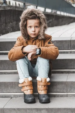 Hot Dziecięce Śniegowce Na Rzepy Big Star KK374237 Camel Dzieci Chłopięce|Chłopięce