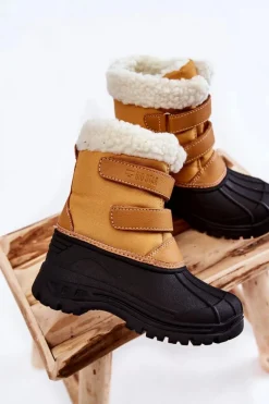 Hot Dziecięce Śniegowce Na Rzepy Big Star KK374237 Camel Dzieci Chłopięce|Chłopięce