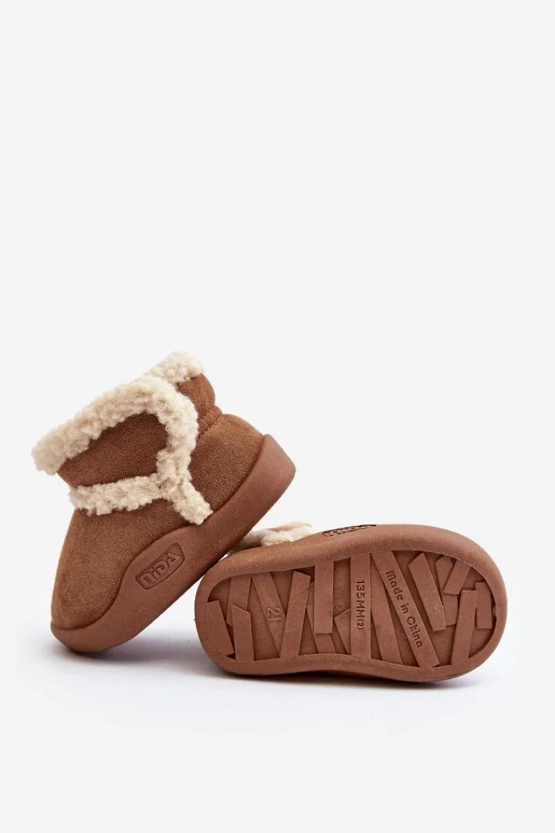 Chłopięce|Dziewczęce>Boto Dziecięce Śniegowce Na Rzep Camel Unitia Brązowy