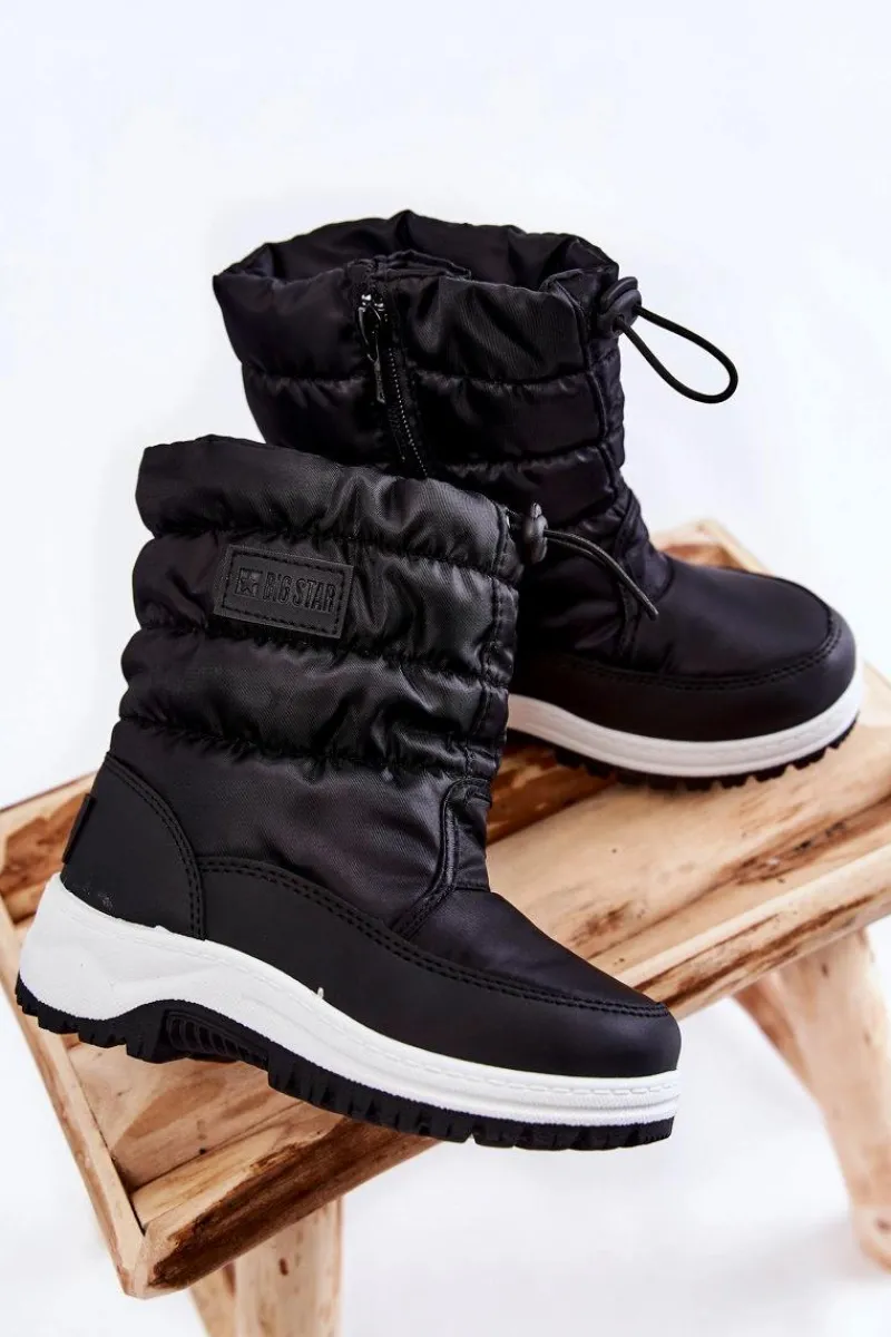Best Big Star Shoes Dziecięce Śniegowce Na Suwak Big Star KK374235 Czarne