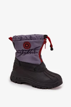 Hot Big Star Shoes Dziecięce Śniegowce Na Zamek Big Star SS374031 Szaro-Czarne