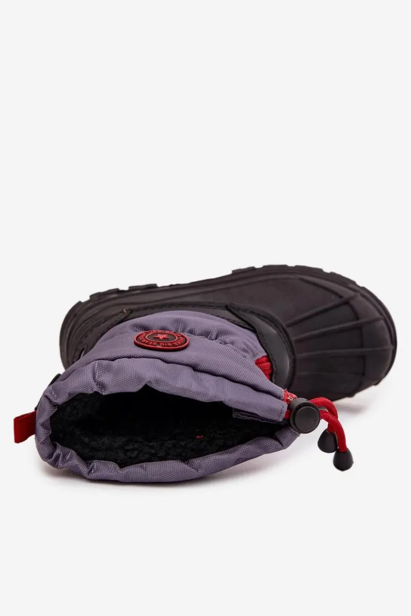 Hot Big Star Shoes Dziecięce Śniegowce Na Zamek Big Star SS374031 Szaro-Czarne
