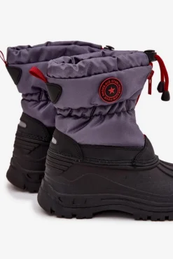 Hot Big Star Shoes Dziecięce Śniegowce Na Zamek Big Star SS374031 Szaro-Czarne