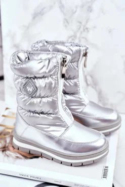 Sale Boto Dziecięce Śniegowce Ocieplane Wełną Srebrne Mumm