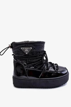 Sale Dziecięce Śniegowce Ocieplane Sznurowane Czarne Colina Dzieci Dziewczęce