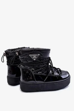 Sale Dziecięce Śniegowce Ocieplane Sznurowane Czarne Colina Dzieci Dziewczęce