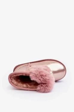 Hot Dziecięce Śniegowce Ocieplane Futerkiem Różowe Hasiba Dzieci Dziewczęce