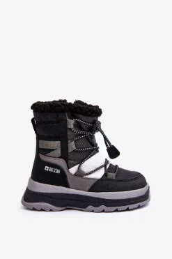 Hot Big Star Shoes Dziecięce Śniegowce Ocieplane Na Suwak Czarne Big Star MM374193