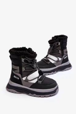 Hot Big Star Shoes Dziecięce Śniegowce Ocieplane Na Suwak Czarne Big Star MM374193