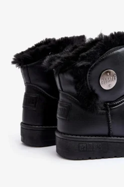 Clearance Big Star Shoes Dziecięce Śniegowce Ocieplane Futerkiem Czarne Big Star MM374082 Czarny