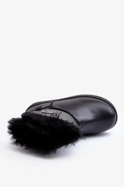 Clearance Big Star Shoes Dziecięce Śniegowce Ocieplane Futerkiem Czarne Big Star MM374082 Czarny