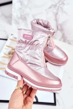 Sale Dziecięce Śniegowce Ocieplane Wełną Różowe Bubbles Dzieci Dziewczęce