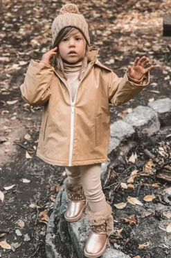 Discount Dziecięce Śniegowce Ocieplane Futerkiem Różowe Złoto Bonni Dzieci Dziewczęce