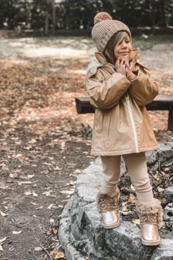 Discount Dziecięce Śniegowce Ocieplane Futerkiem Różowe Złoto Bonni Dzieci Dziewczęce