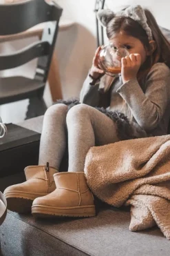 Dziewczęce>Big Star Shoes Dziecięce Śniegowce Ocieplane Na Suwak Beżowe Big Star MM374098