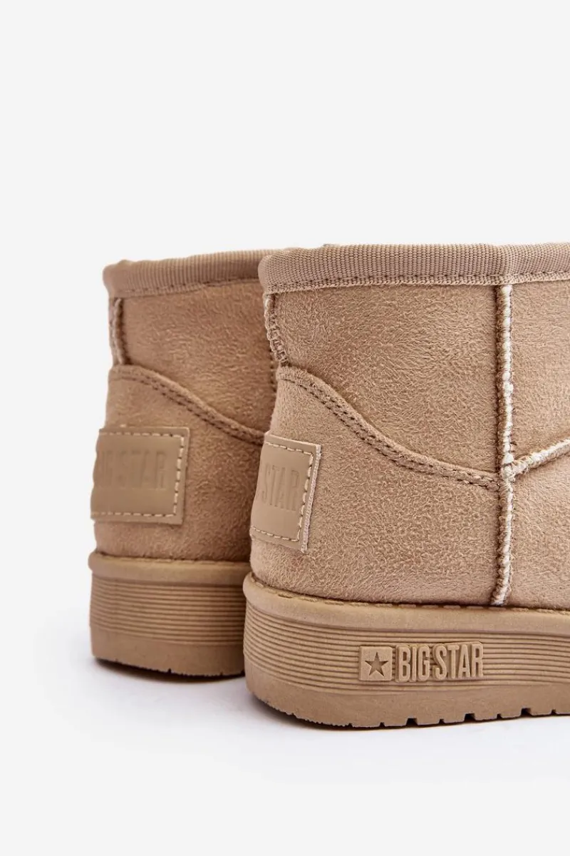 Dziewczęce>Big Star Shoes Dziecięce Śniegowce Ocieplane Na Suwak Beżowe Big Star MM374098