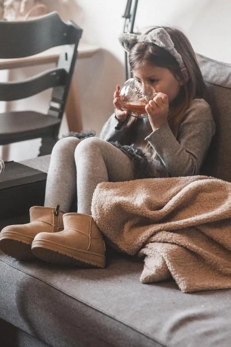 Dziewczęce>Big Star Shoes Dziecięce Śniegowce Ocieplane Na Suwak Beżowe Big Star MM374098