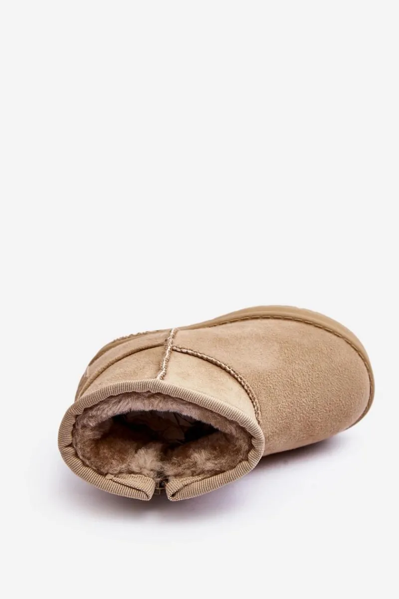 Dziewczęce>Big Star Shoes Dziecięce Śniegowce Ocieplane Na Suwak Beżowe Big Star MM374098