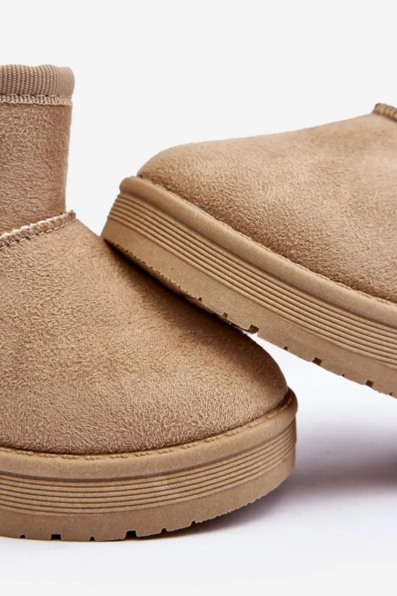 Dziewczęce>Big Star Shoes Dziecięce Śniegowce Ocieplane Na Suwak Beżowe Big Star MM374098