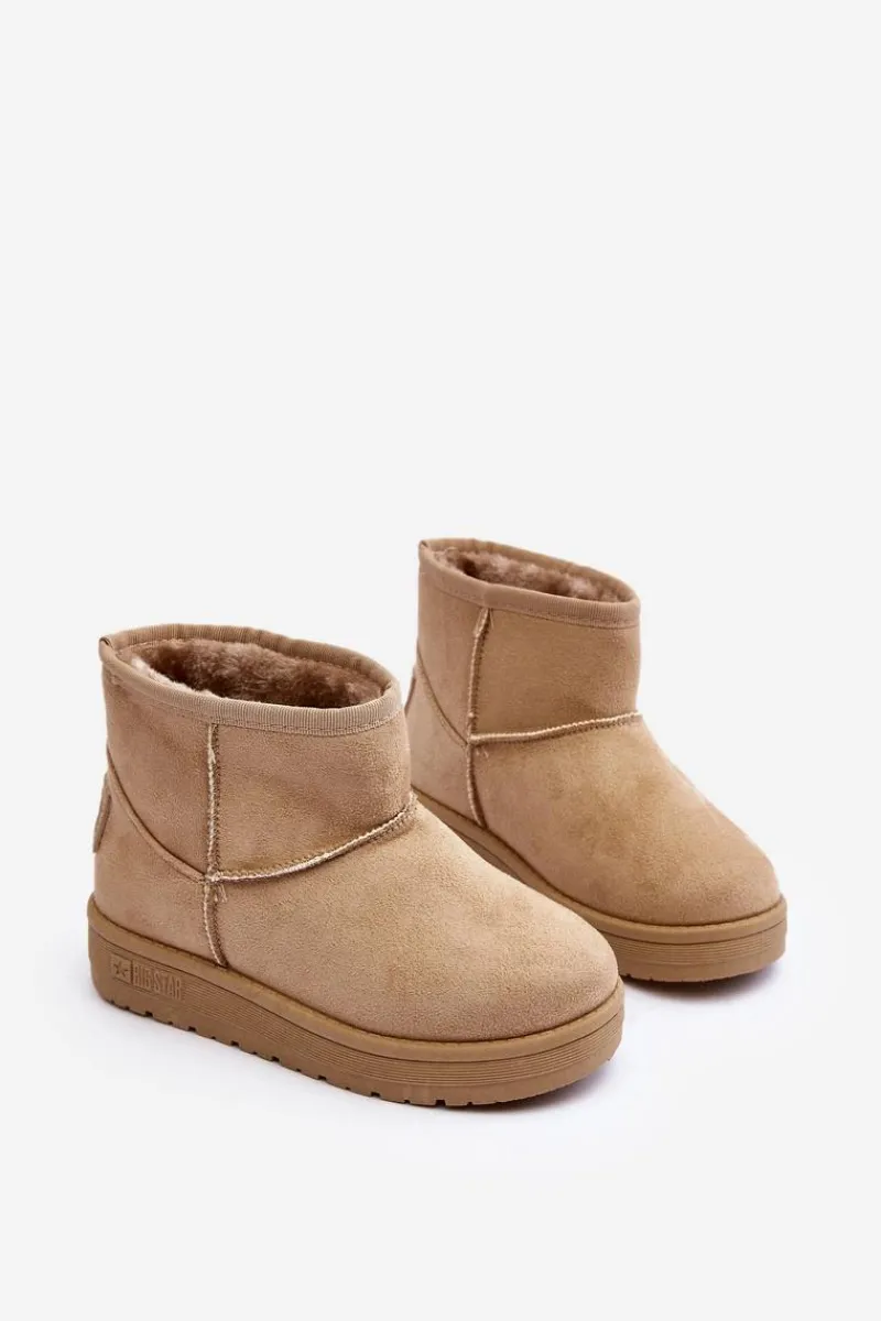 Dziewczęce>Big Star Shoes Dziecięce Śniegowce Ocieplane Beżowe Big Star MM374056 Beżowy