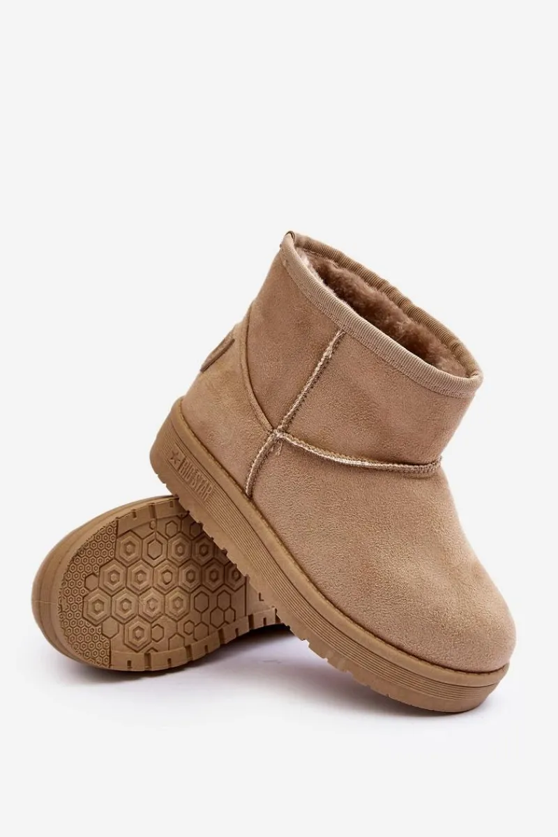 Dziewczęce>Big Star Shoes Dziecięce Śniegowce Ocieplane Beżowe Big Star MM374056 Beżowy