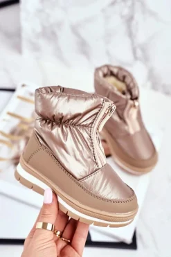 Online Boto Dziecięce Śniegowce Ocieplane Wełną Złote Bubbles