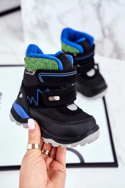 Dziewczęce|Chłopięce>Boto Dziecięce Śniegowce Ocieplane Wełną Czarne Booom