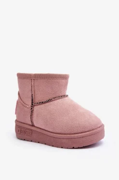 Discount Dziecięce Śniegowce Ocieplane Na Suwak Różowe Big Star MM374101 Dzieci Dziewczęce