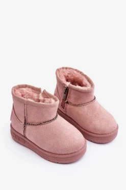 Discount Dziecięce Śniegowce Ocieplane Na Suwak Różowe Big Star MM374101 Dzieci Dziewczęce