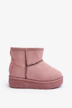 Discount Dziecięce Śniegowce Ocieplane Na Suwak Różowe Big Star MM374101 Dzieci Dziewczęce