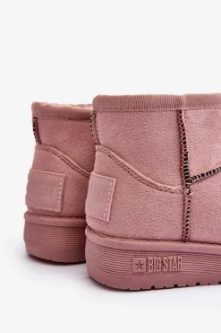 Discount Dziecięce Śniegowce Ocieplane Na Suwak Różowe Big Star MM374101 Dzieci Dziewczęce