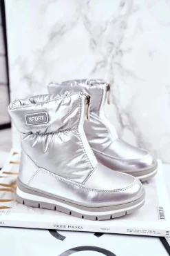 Online Boto Dziecięce Śniegowce Ocieplane Wełną Srebrne Bubbles