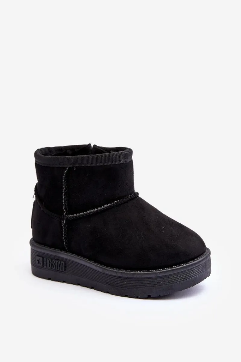 Dziewczęce>Big Star Shoes Dziecięce Śniegowce Ocieplane Na Suwak Czarne Big Star MM374100 Czarny