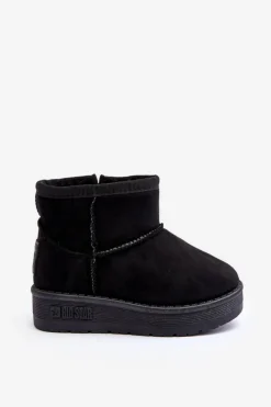 Dziewczęce>Big Star Shoes Dziecięce Śniegowce Ocieplane Na Suwak Czarne Big Star MM374100 Czarny