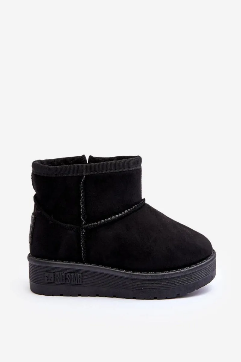 Dziewczęce>Big Star Shoes Dziecięce Śniegowce Ocieplane Na Suwak Czarne Big Star MM374100 Czarny