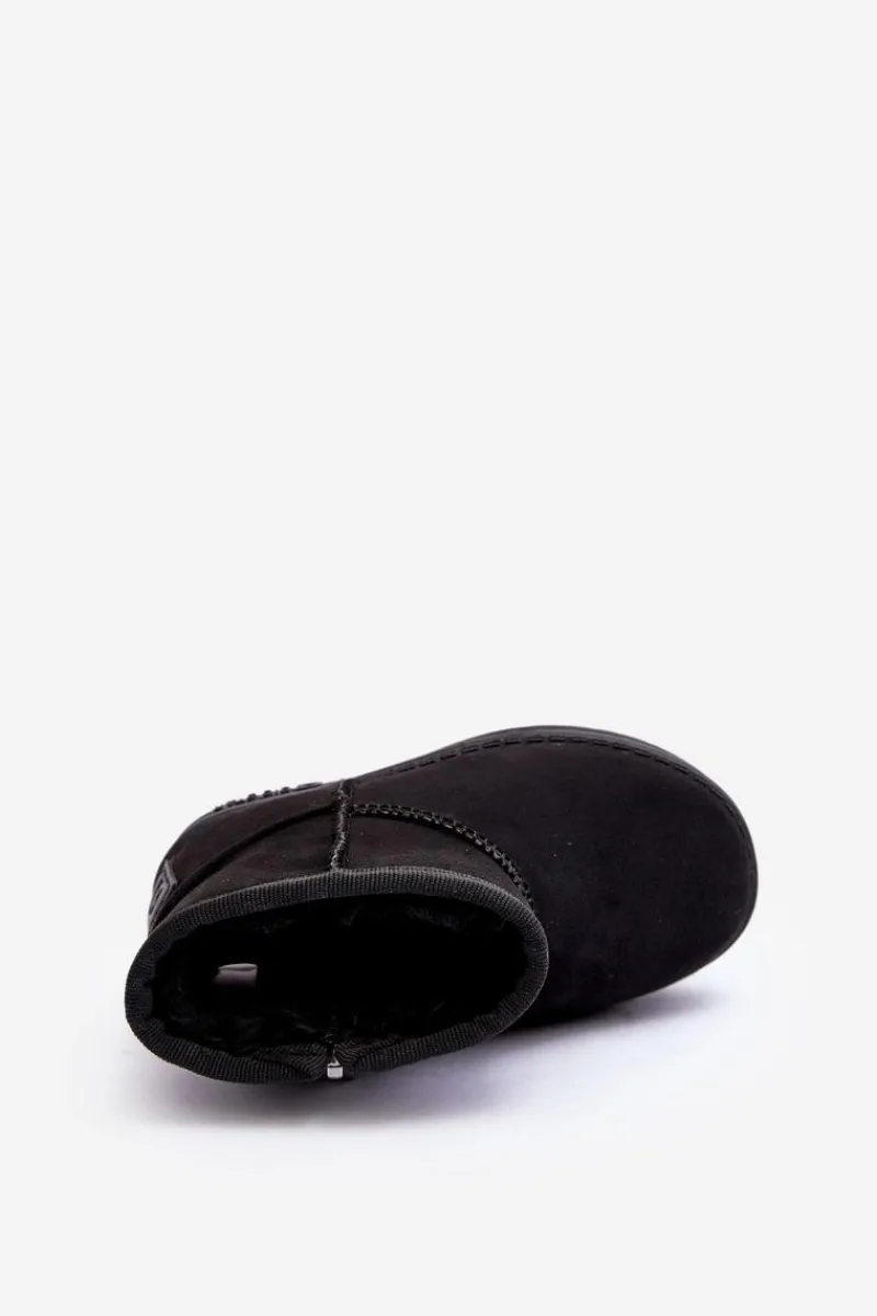 Dziewczęce>Big Star Shoes Dziecięce Śniegowce Ocieplane Na Suwak Czarne Big Star MM374100 Czarny