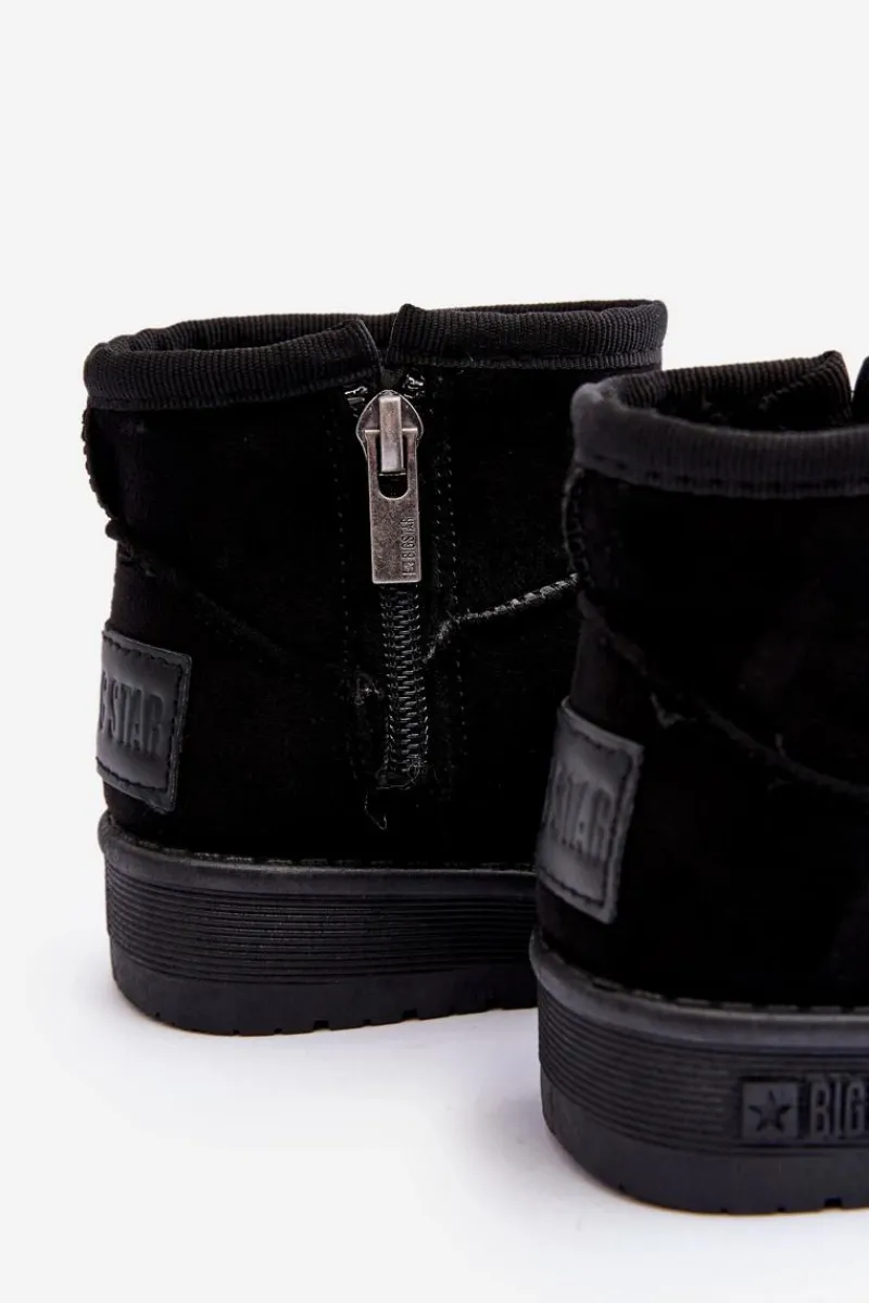 Dziewczęce>Big Star Shoes Dziecięce Śniegowce Ocieplane Na Suwak Czarne Big Star MM374100 Czarny