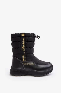 Discount Dziecięce Śniegowce Ocieplane Wełną Na Suwak Czarne Delhi Dzieci Dziewczęce|Dziewczęce