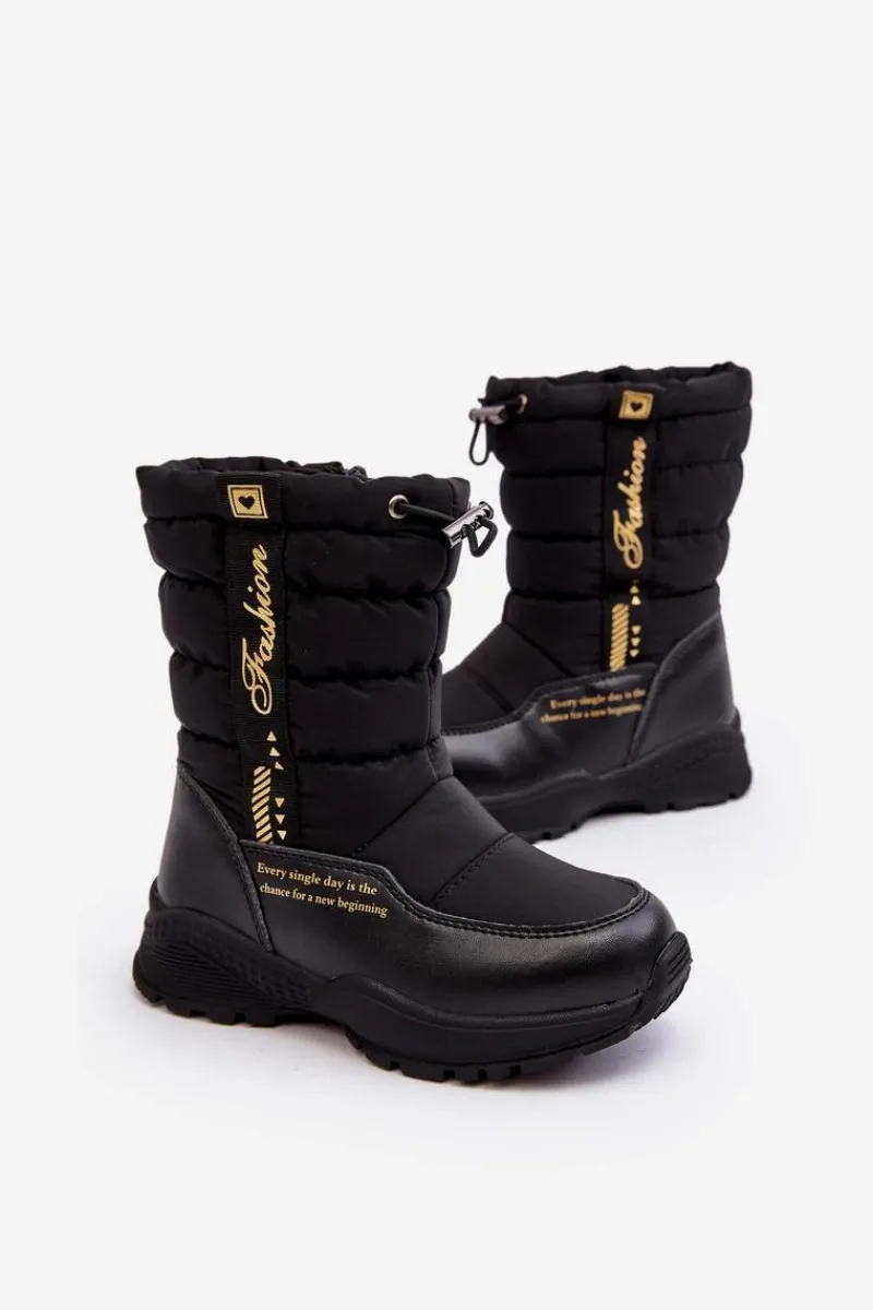 Discount Dziecięce Śniegowce Ocieplane Wełną Na Suwak Czarne Delhi Dzieci Dziewczęce|Dziewczęce